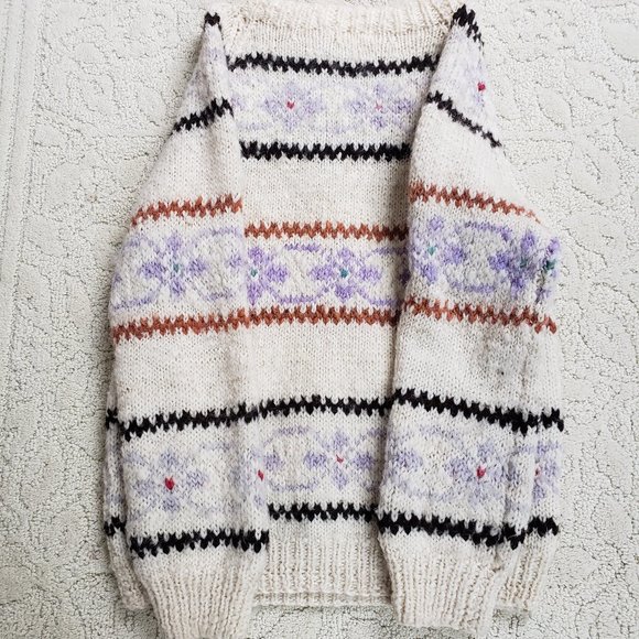 Vintage Handcrafted Ecuadorian Pullover Sweater Sz L-M - Picture 2 of 9